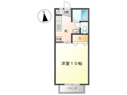 ハイム・エクセレンスA(1K/1階)の間取り写真