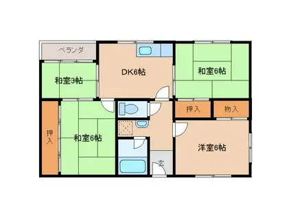 田村マンション(4DK/3階)の間取り写真
