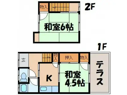 蟹原・清水アパート(2K)の間取り写真