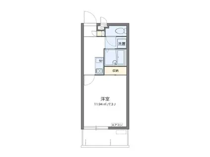 リバーサイド赤野(1K/1階)の間取り写真