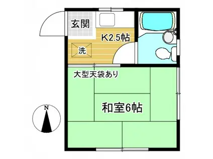 Kハイツ(1K/2階)の間取り写真