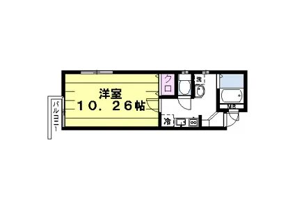 エスペランス高松(1K/1階)の間取り写真