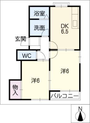 ダーウィン21(2DK/2階)の間取り写真