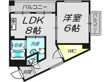 三恵第五ハイツ(1LDK/5階)の間取り写真