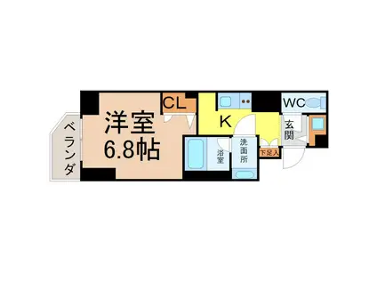 エイペックス名古屋栄 PREMIER LIFE(1K/12階)の間取り写真
