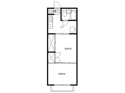 コーポみどり(2K/1階)の間取り写真