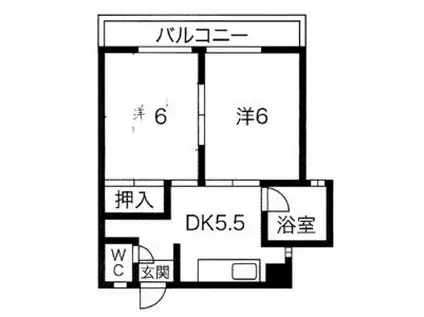 蜂須賀ビル(2DK/4階)の間取り写真