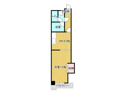 カヤバプラザE館(1DK/7階)の間取り写真