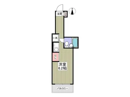 ペアハイツ世田谷(ワンルーム/2階)の間取り写真