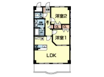 ピュアマンション美咲野(2LDK/2階)の間取り写真