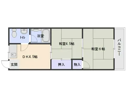 金沢マンション(2DK/4階)の間取り写真