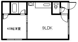 新都ハイツ12(1DK/1階)の間取り写真