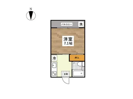 上熊本ALIVE(1K/2階)の間取り写真