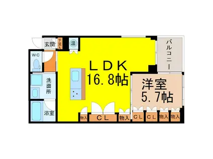 グランドゥール覚王山(1LDK/3階)の間取り写真