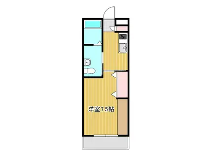 ＪＲ陸羽東線 古川駅 徒歩10分 2階建 築4年(1K/2階)の間取り写真