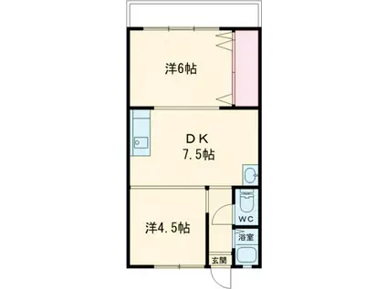 伊勢田マンション(2DK/2階)の間取り写真