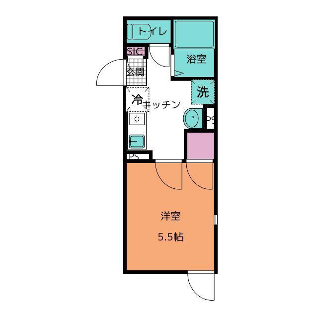 リベルテ平井(1K/3階)の間取り写真