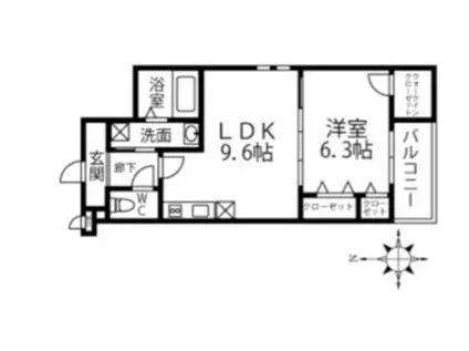 FUJIPALACE 桜 西今川II番館(1LDK/2階)の間取り写真