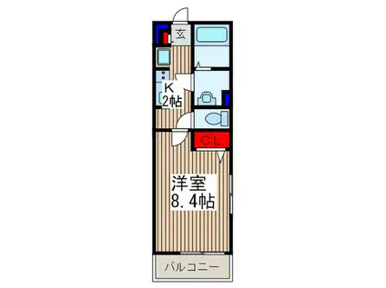 リブリ・中浦和(1K/3階)の間取り写真