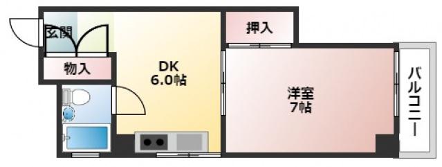 カーサ・アレイ(1DK/2階)の間取り写真