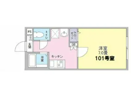 TARINA桜上水(1K/1階)の間取り写真