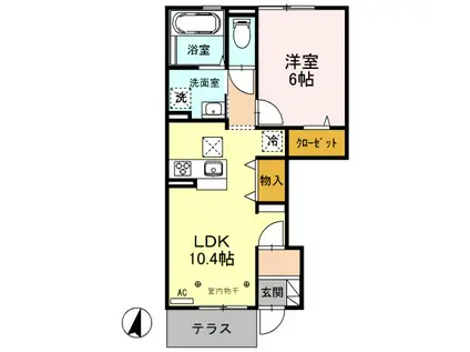 セジュール野沢(1LDK/1階)の間取り写真