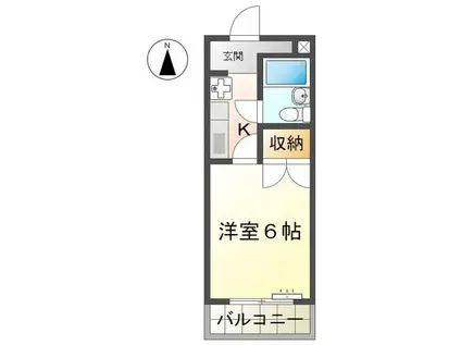 ブライトプレイスあゆち(1K/2階)の間取り写真