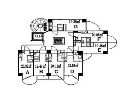 ふぁみーゆ御門町(ワンルーム/10階)の間取り写真