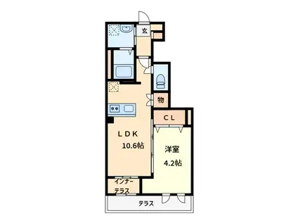 GREEN SORREL I(1LDK/1階)の間取り写真