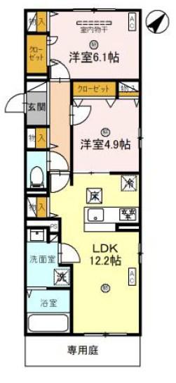 サンパティーク東町(2LDK/1階)の間取り写真