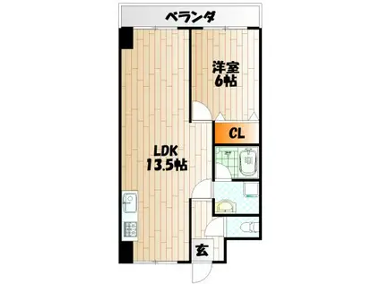 プレアール大田町(1LDK/3階)の間取り写真