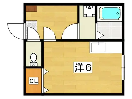 BELONG香里園(ワンルーム/1階)の間取り写真