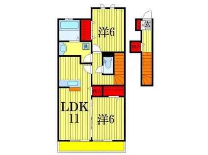 サンライズ(2LDK/2階)の間取り写真
