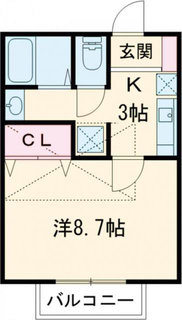 ツインフォレスト(1K/1階)の間取り写真