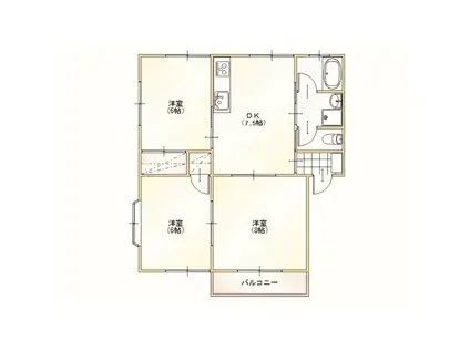 サンシティ小林E棟(3DK/2階)の間取り写真