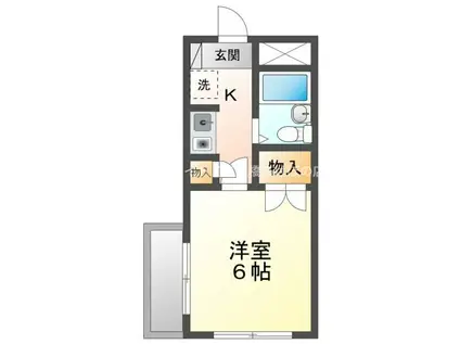 ユトリロジョイ(1K/1階)の間取り写真