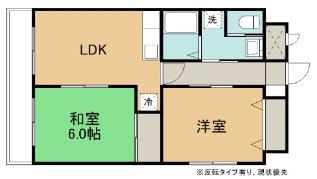 YESTERDAY(2LDK/6階)の間取り写真