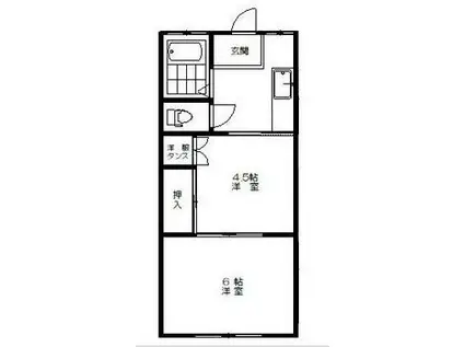 まるみアパート(2K/2階)の間取り写真