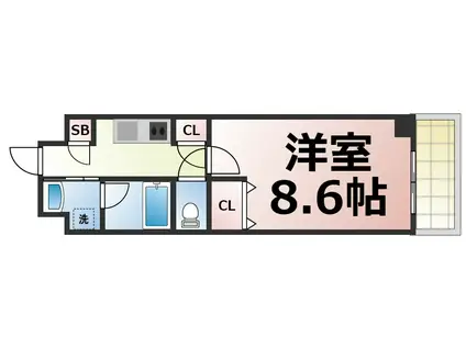 エグゼ大阪城東(1K/6階)の間取り写真