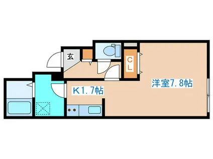 ファランドール幌平橋(1K/4階)の間取り写真