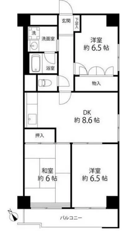 グランドール久米川 6階階 間取り