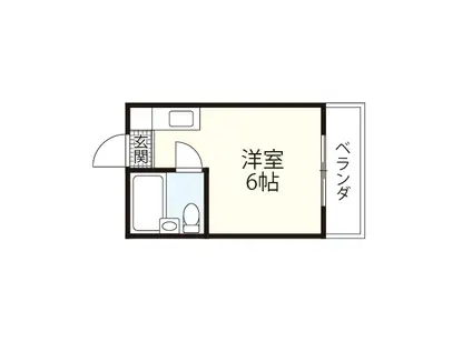 アスプロパラティII(ワンルーム/5階)の間取り写真