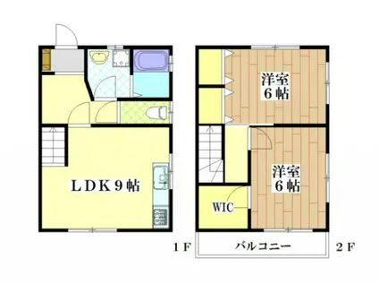 コーポ古山(2LDK/1階)の間取り写真
