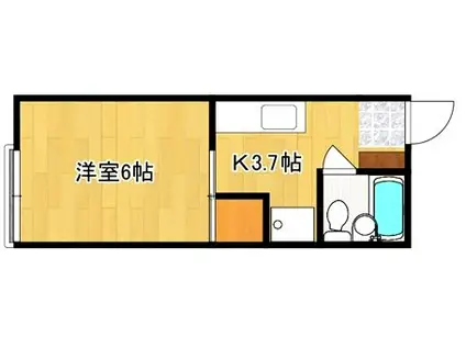 大草ハイツ(1K/2階)の間取り写真