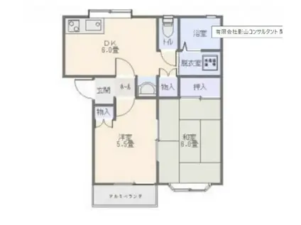 コーポサンマエショ B棟(2DK/2階)の間取り写真