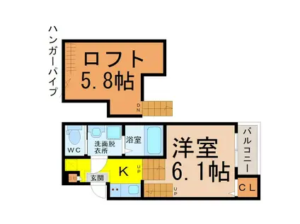 吹上パークタワー31F(1K/1階)の間取り写真
