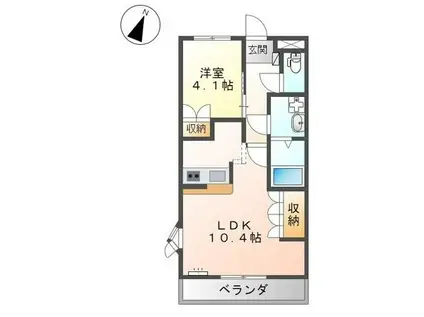 プロニティーMABI 2(1LDK/2階)の間取り写真