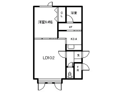 ルノンA(1LDK/1階)の間取り写真