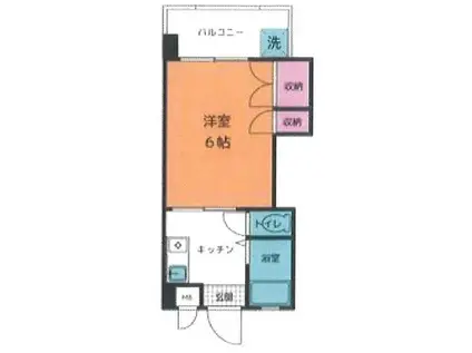 エビスビル(1K/5階)の間取り写真