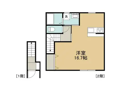 PRIMARY仙北 2(ワンルーム/2階)の間取り写真